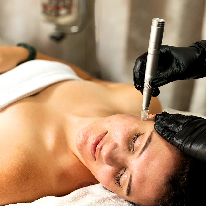 Woman getting an organic skin therapy service at Natural Balance Massage Therapy & Wellness Center in Palm Harbor, Florida.