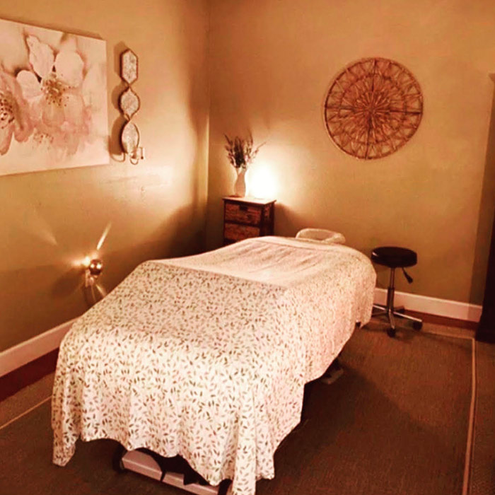 Therapy room at Natural Balance Massage Therapy & Wellness Center in Palm Harbor, Florida.